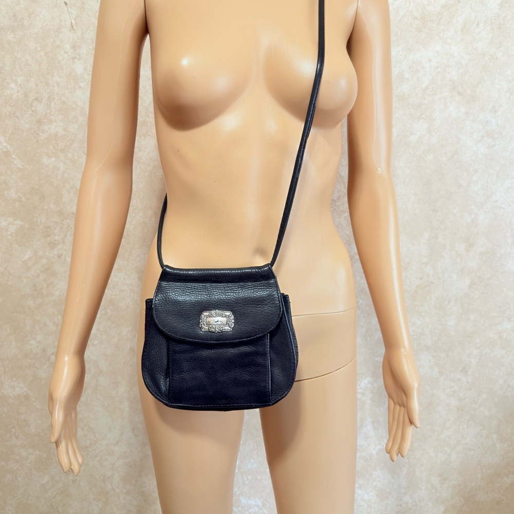Fossil Elegant Black Leather Crossbody Bag wallet small purse